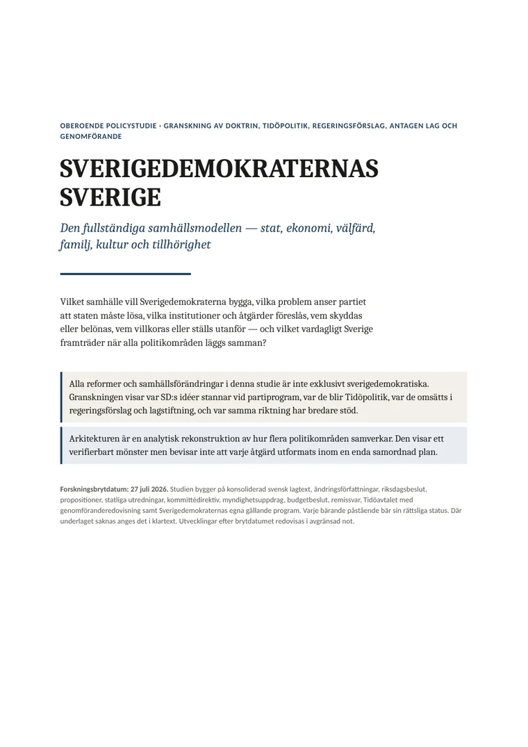 Omslag till Sverigedemokraternas Sverige